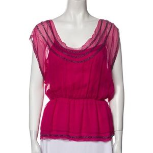 DVF scoop neck blouse